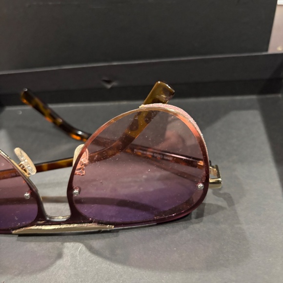 Jimmy Choo Gradient Purple Aviator Sunglasses with Gold Accents main image 5
